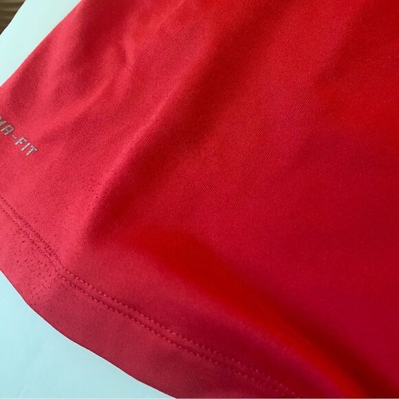 Nike Therma fleece lined Red Long Sleeve mock neck Shirt Running thumb holes M - Picture 7 of 11